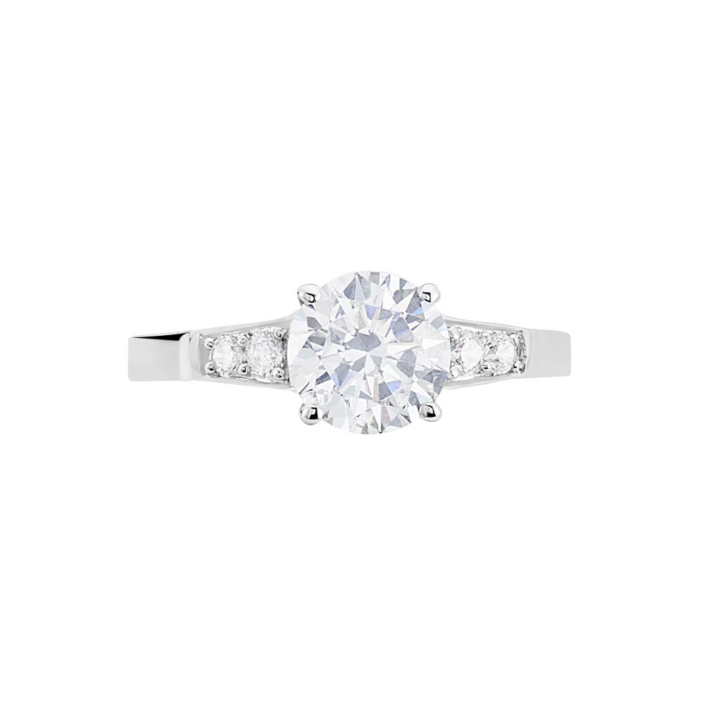 Bague Ivonne Or Blanc Oxyde De Zirconium - Solitaires Femme | Marc Orian