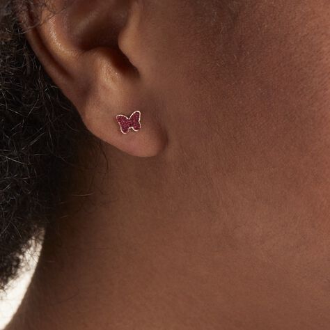 Boucles D'oreilles Puces Solena Papillon Or Jaune - Clous d'oreilles Enfant | Marc Orian