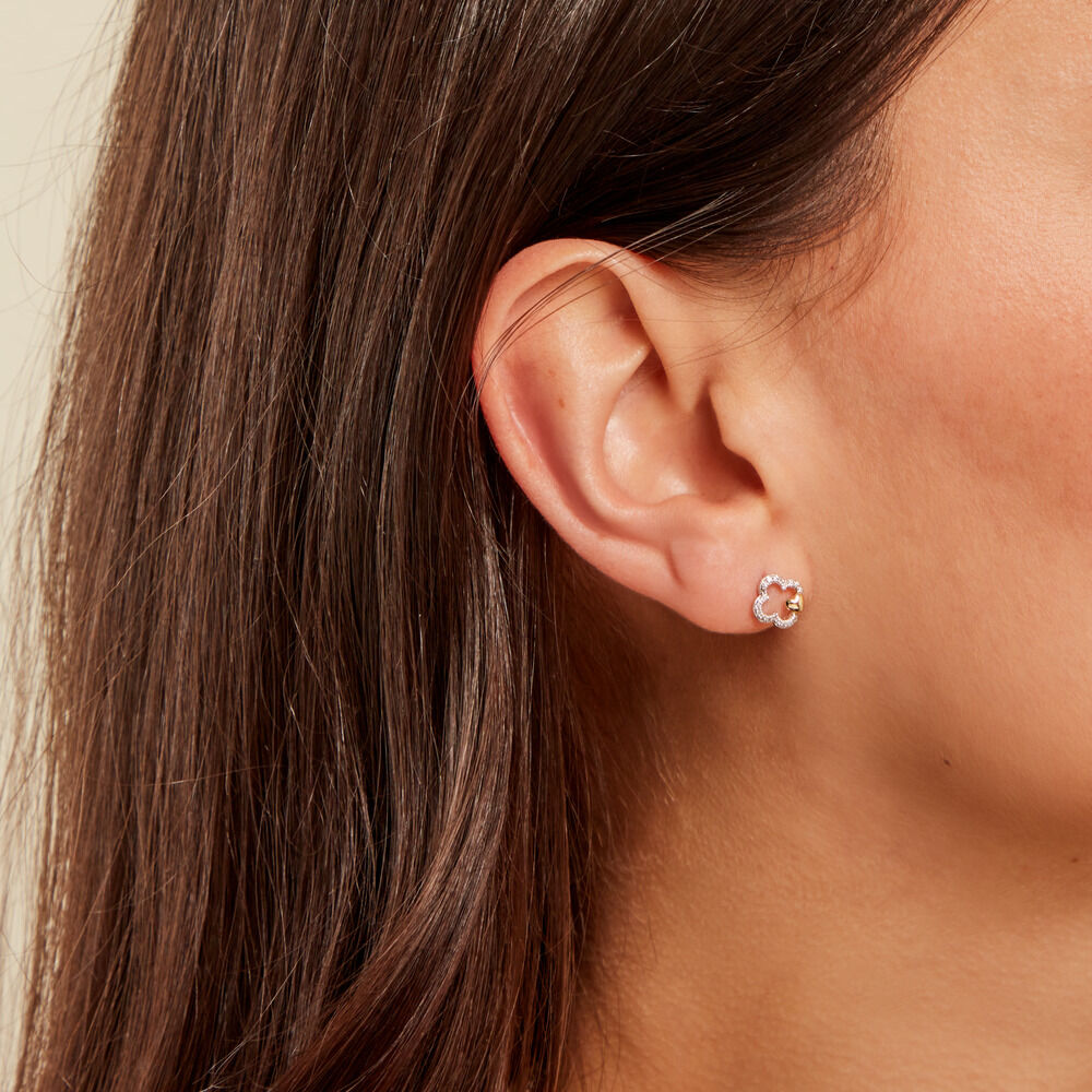 Boucles D'oreilles Puces Sorya Or Jaune Oxyde De Zirconium - Fête des mères Femme | Marc Orian