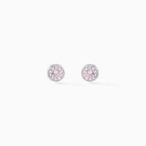 Boucles D'oreilles Puces Auxana Argent Blanc Oxyde De Zirconium - Puces Femme | Marc Orian