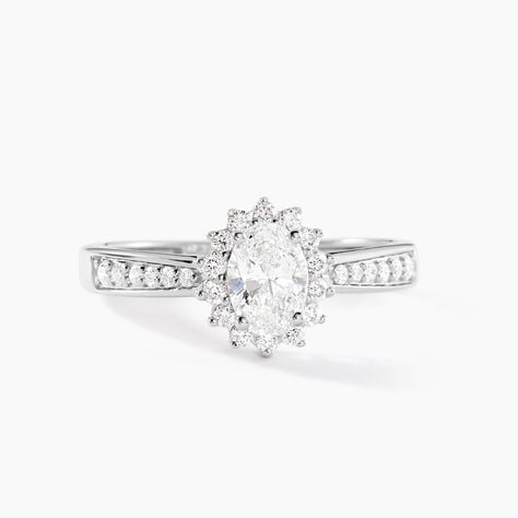 Bague Myles Platine Blanc Diamant Synth&eacute;tique - Solitaires Femme | Marc Orian