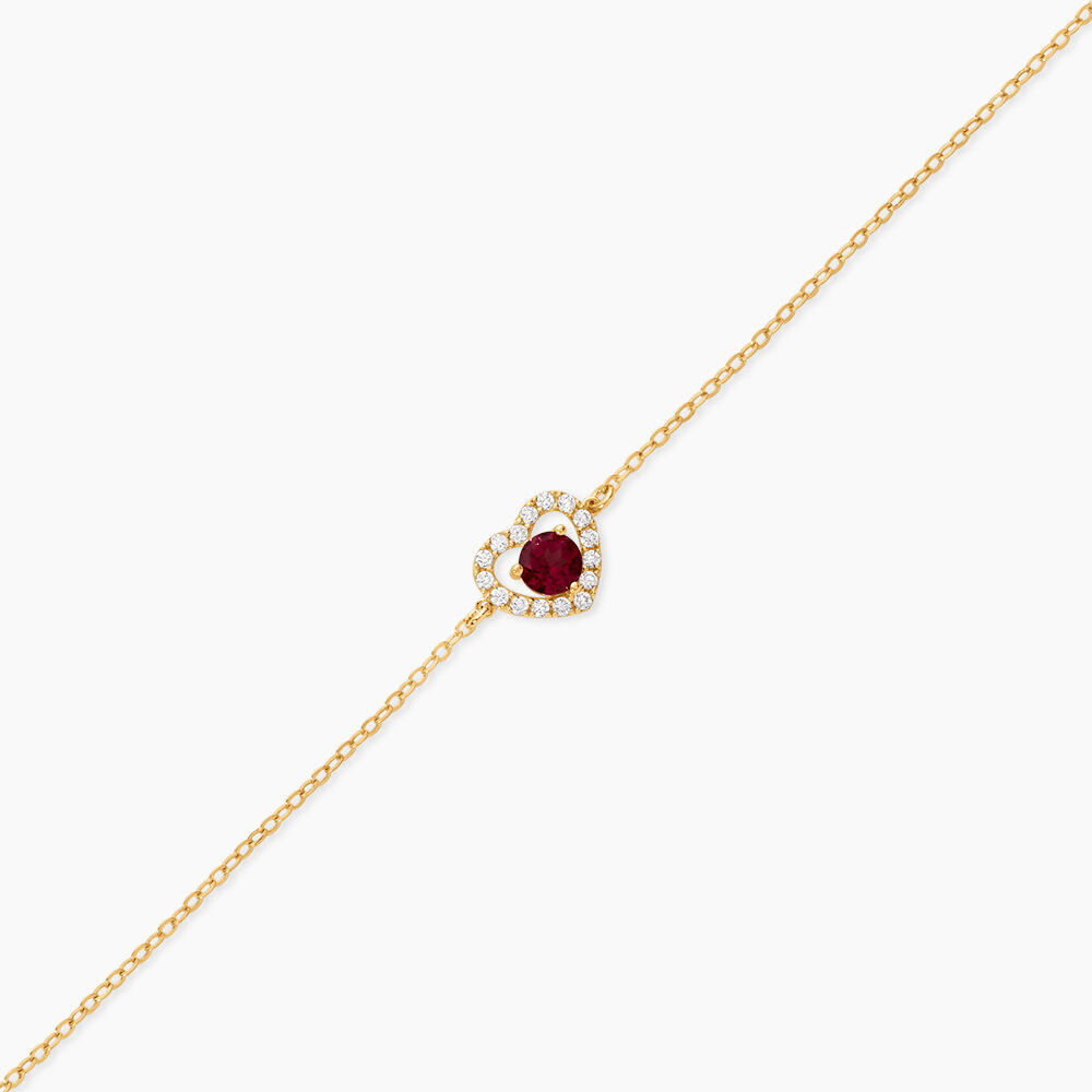 Bracelet Red Velvet Argent Dor&eacute; A L'Or 750/1000 Rhodolite Oxyde De Zirconium - Bracelets cha&icirc;nes Femme | Marc Orian