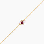 Bracelet Red Velvet Argent Dor&eacute; A L'Or 750/1000 Rhodolite Oxyde De Zirconium - Bracelets cha&icirc;nes Femme | Marc Orian
