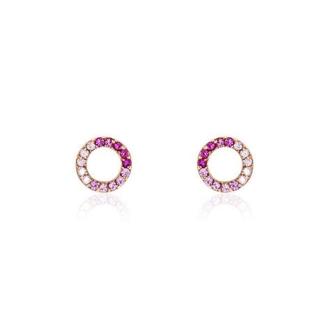 Boucles D'oreilles Puces Neptunus Argent Rose Oxyde De Zirconium - Puces Femme | Marc Orian