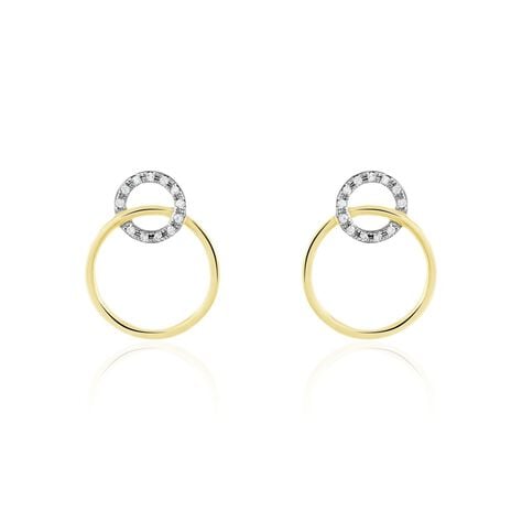 Boucles D'oreilles Or Jaune Achim Diamants - Puces Femme | Marc Orian