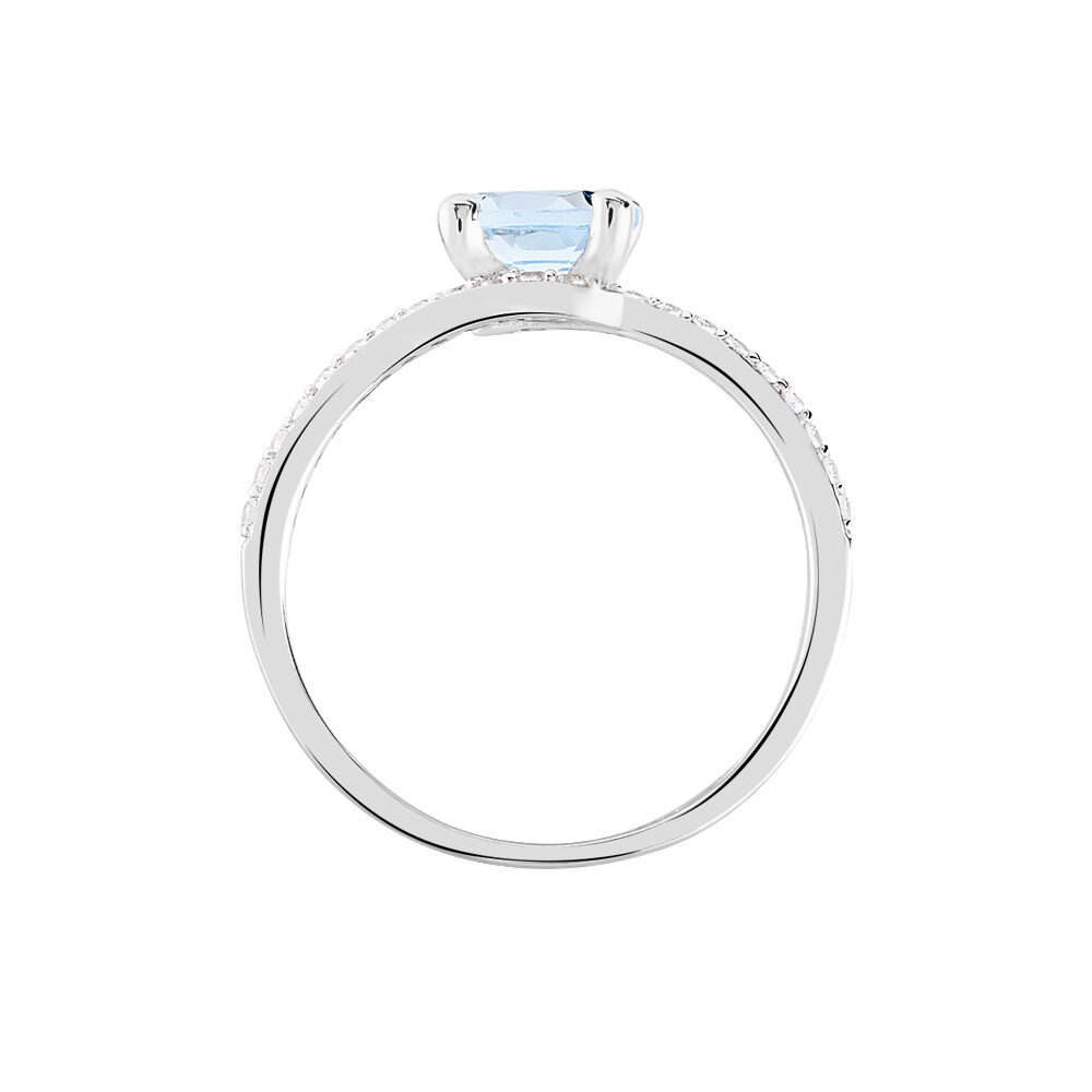 Bague Loriane Or Blanc Topaze Et Oxyde De Zirconium - Bagues pierres fines Femme | Marc Orian