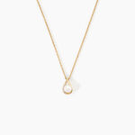Collier Helin Argent Dor&eacute; A L'Or 750/1000 Perle De Culture Oxyde De Zirconium - Colliers avec pierres Femme | Marc Orian