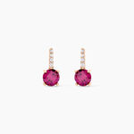 Bijoux D'oreilles Monroe Or Rose Rhodolite Oxyde De Zirconium - Puces Femme | Marc Orian