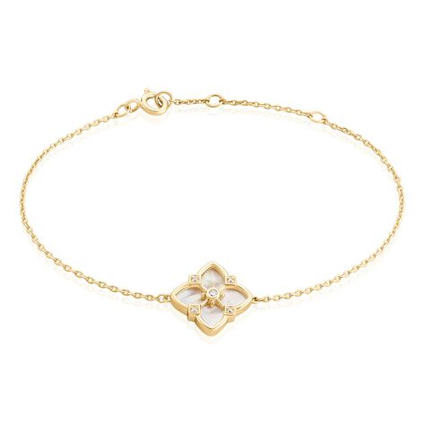Bracelet Cassian Plaque Or Doré Nacre Oxyde De Zirconium - Bracelets chaînes Femme | Marc Orian