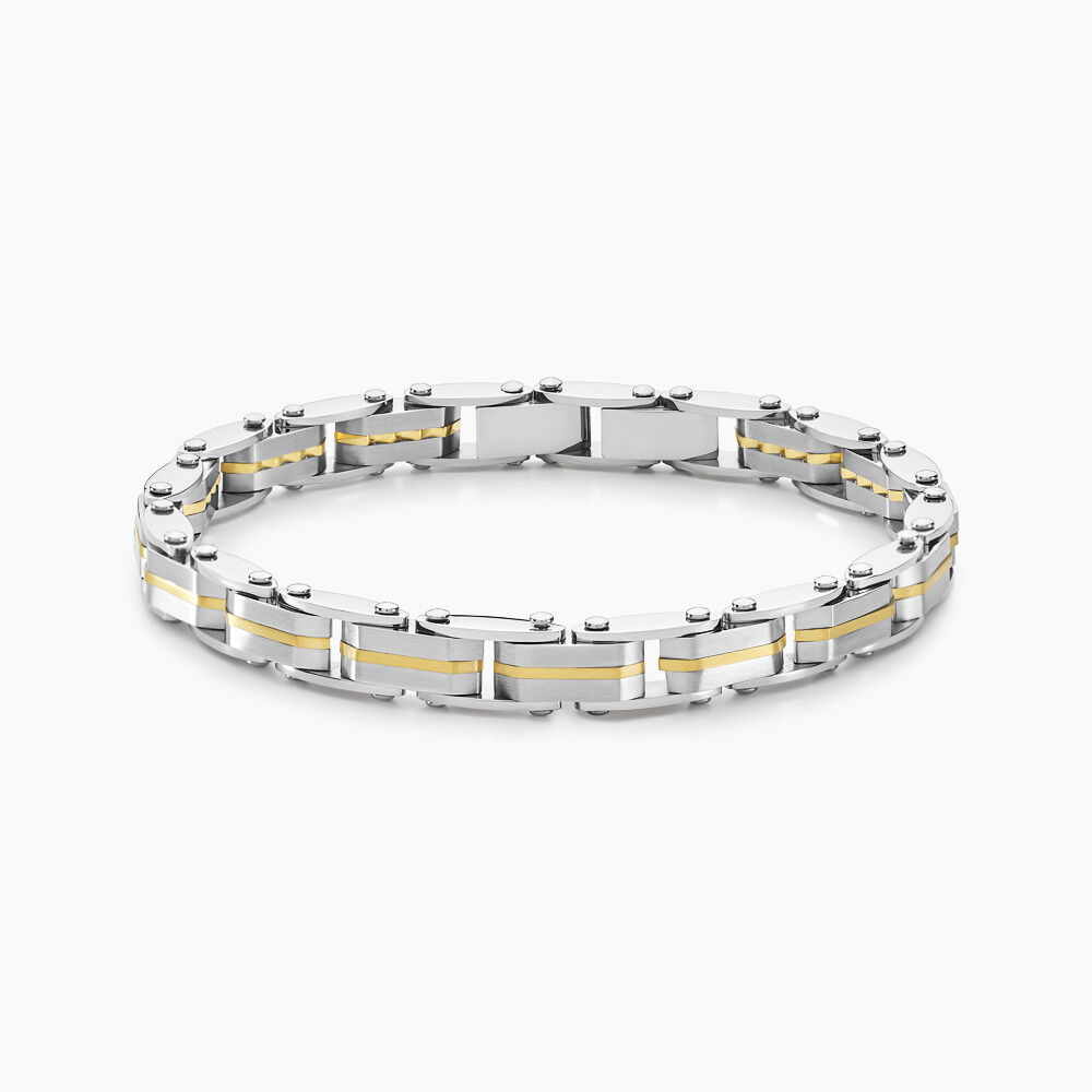Bracelet Propiano Acier Bicolore - Bracelets chaînes Homme | Marc Orian