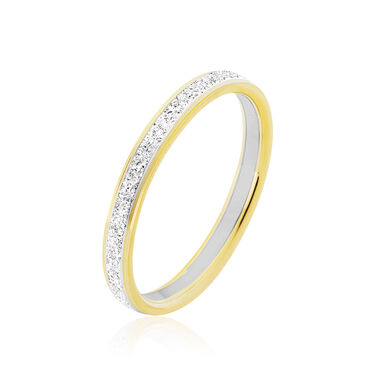 Alliance Fine Diamantee Ruban Plat Or Bicolore
