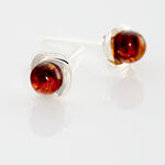 Boucles D'oreilles Puces Argent Blanc Joude Ambre - Puces Femme | Marc Orian