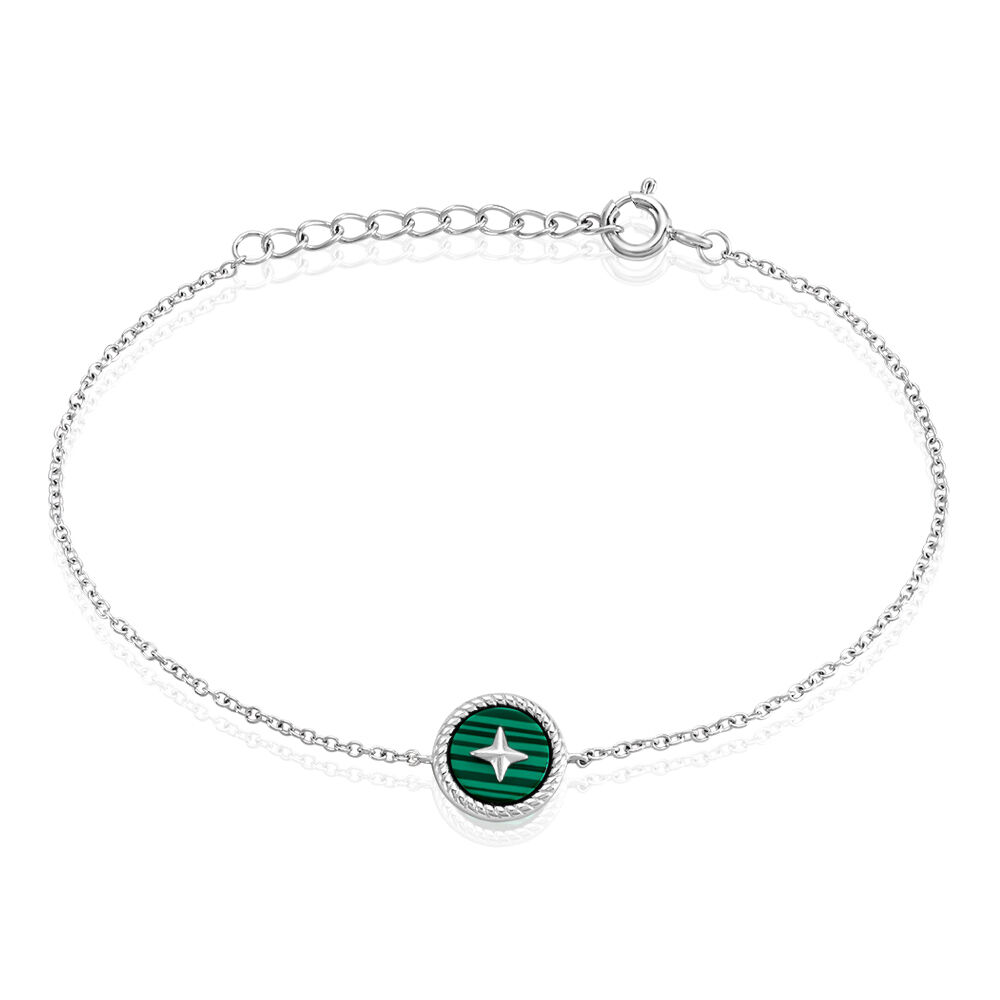 Bracelet Izarra Argent Blanc Malachite - Bracelets Medailles Femme | Marc Orian