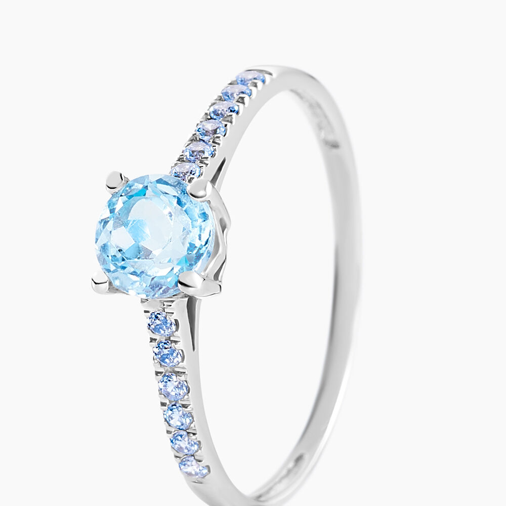 Bague Manon Or Blanc Topaze Et Oxyde De Zirconium - Bagues pierres fines Femme | Marc Orian