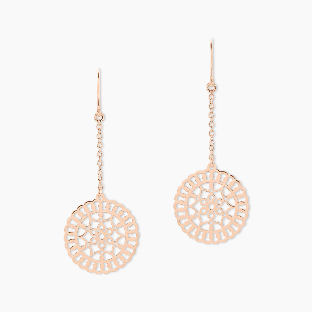 Boucles D'oreilles Pendantes Rotonda Argent Rose -  Femme | Marc Orian