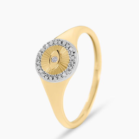Chevalière Arik Or Jaune Diamant - Chevalières Femme | Marc Orian
