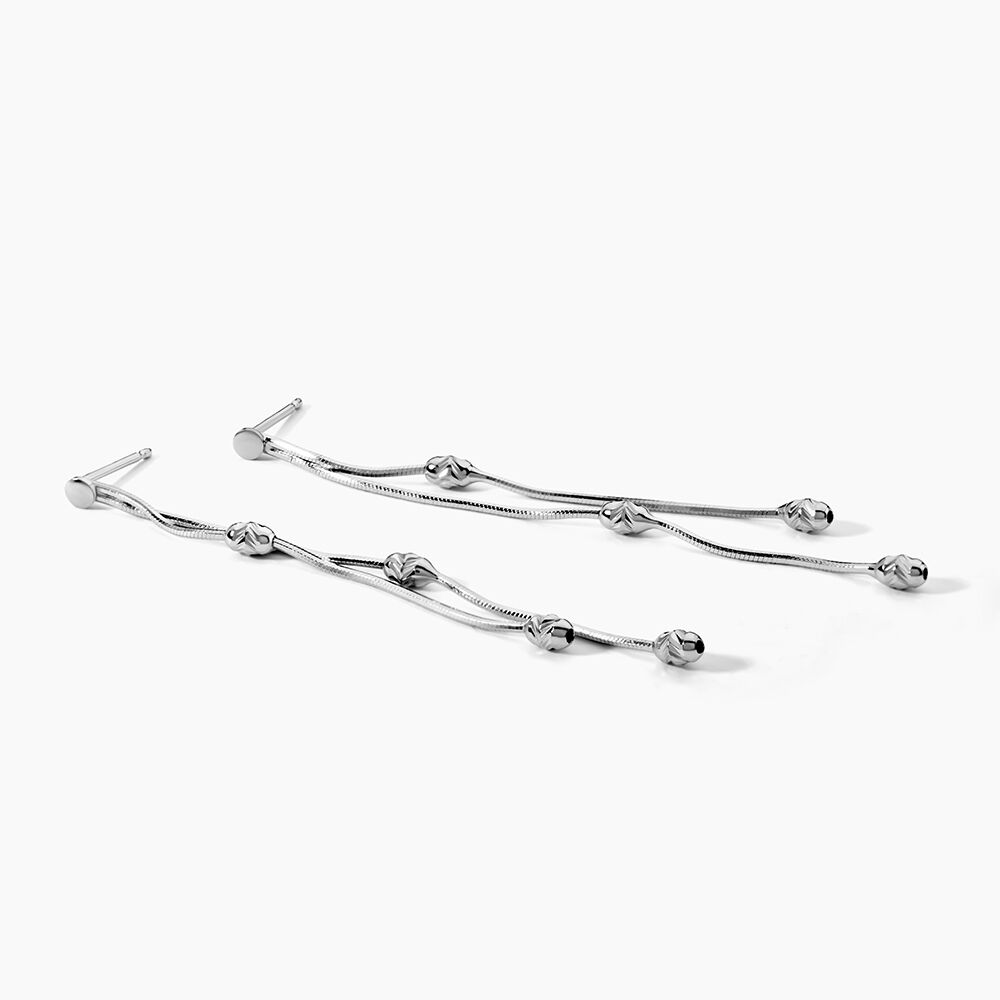 Boucles D'oreilles Pendantes Linda Argent Blanc - Pendantes Femme | Marc Orian