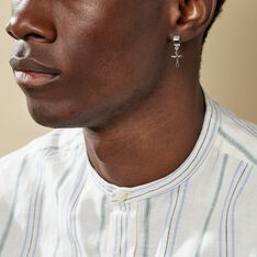 Créole Unitaire Elias Argent Blanc - Boucles d'oreilles Créoles Homme | Marc Orian