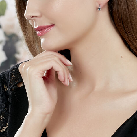 Boucles D'oreilles Puces Dalia Or Rose Topaze Et Oxyde De Zirconium - Clous d'oreilles Femme | Marc Orian