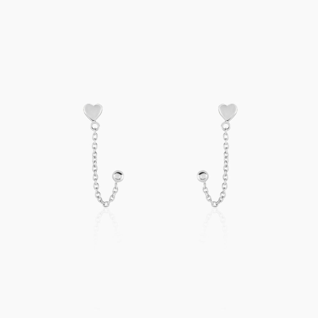 Boucles D'oreilles Pendantes Honor Argent Blanc - Pendantes Femme | Marc Orian