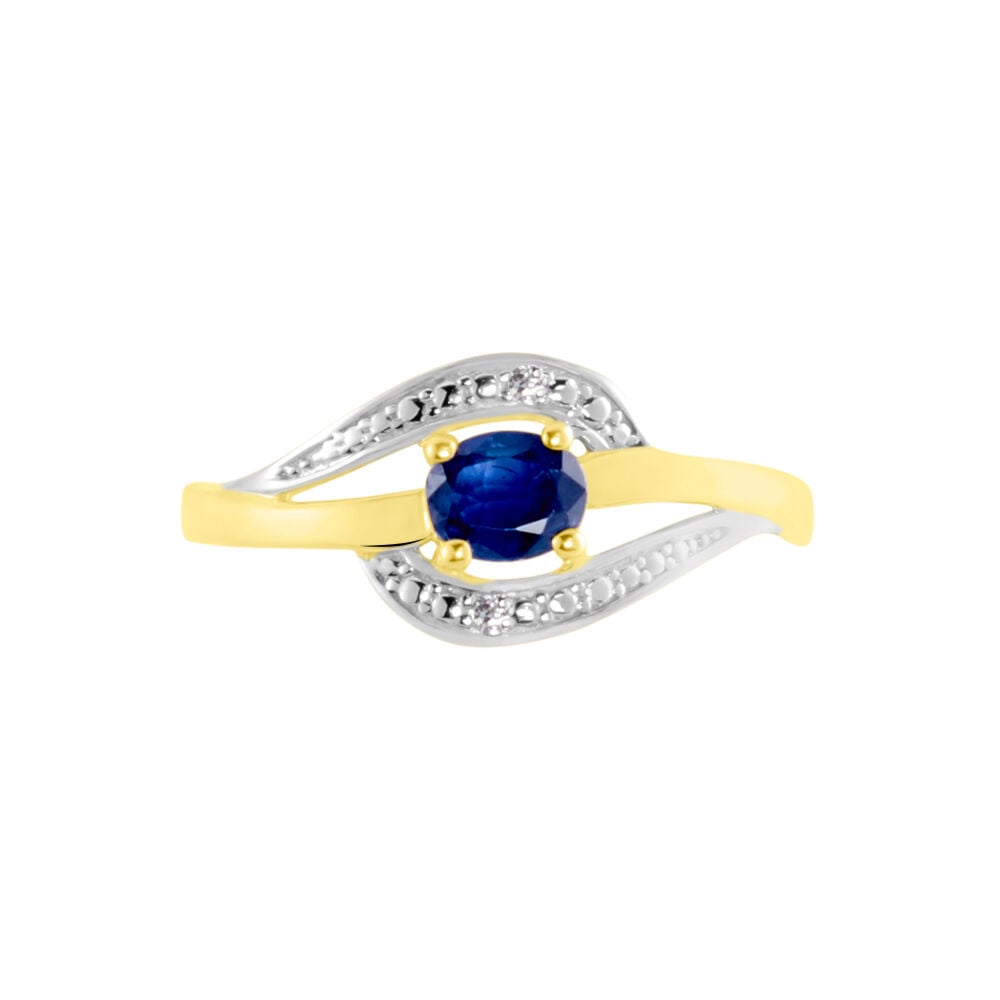 Bague Or Jaune Connor Saphir Diamants - Solitaires Femme | Marc Orian
