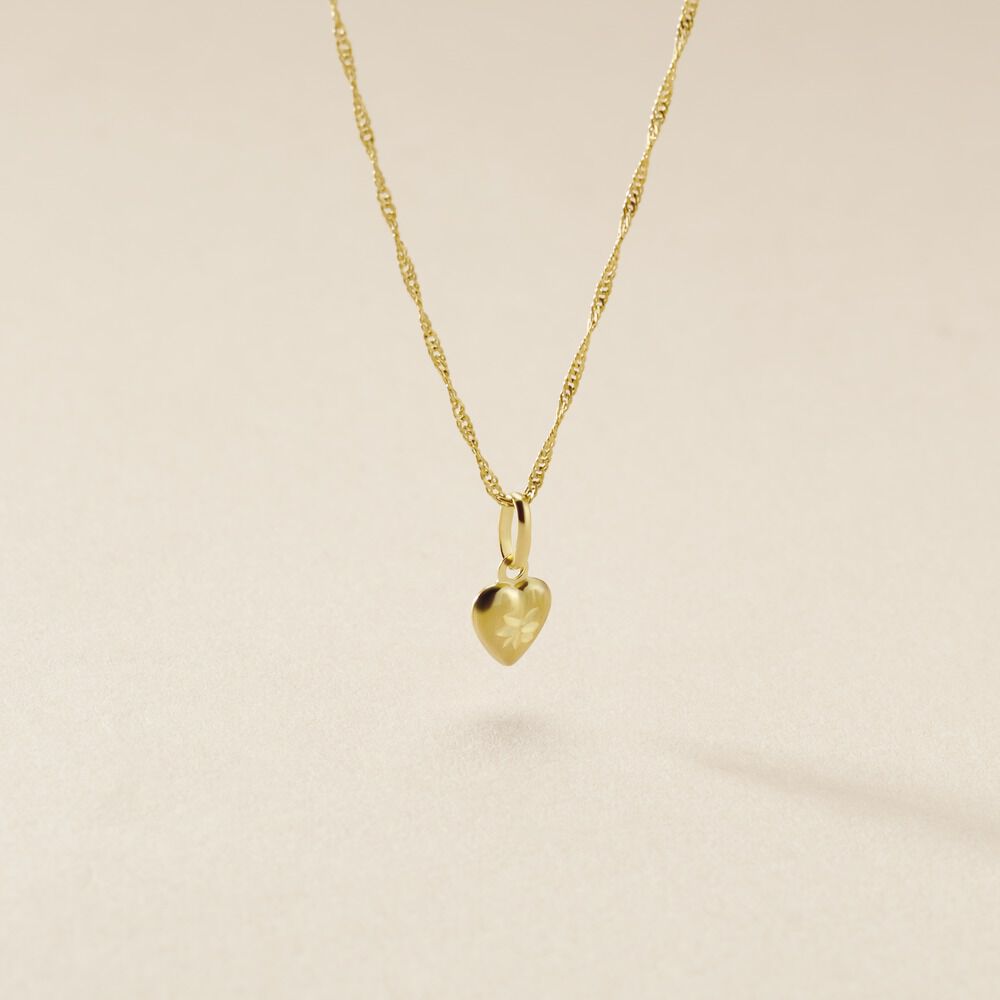 Pendentif Eudocie Coeur Mat Et Brillant Or Jaune - Pendentifs Famille | Marc Orian