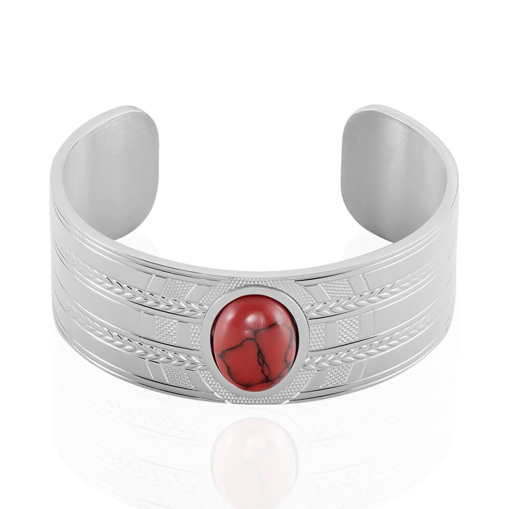 Bracelet Jonc Imagine Segolene Acier Blanc Pierre De Synthese - Bracelets joncs Femme | Marc Orian