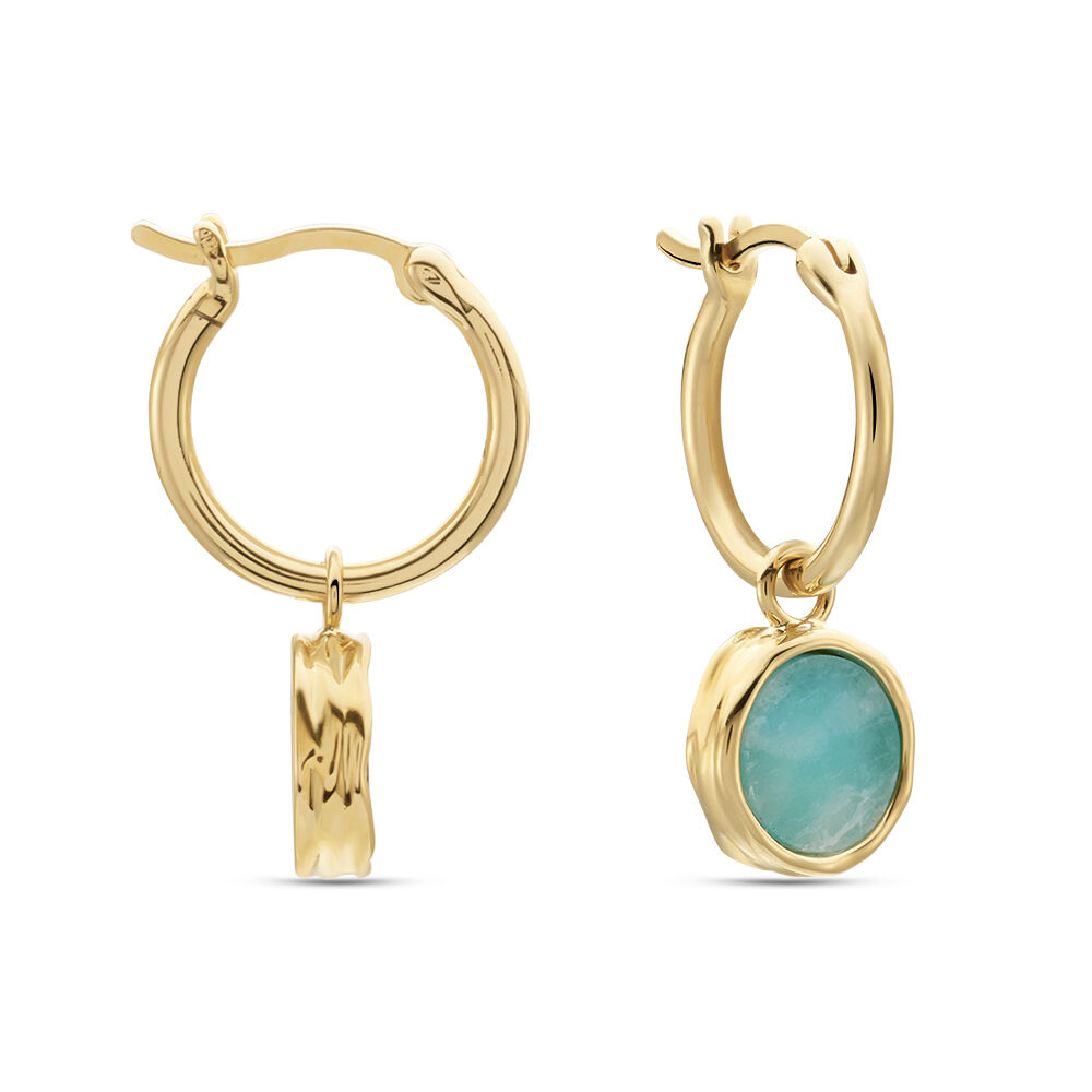 Cr&eacute;oles Plaqu&eacute; Or Neassa Amazonite - Boucles d'oreilles pampille Femme | Marc Orian