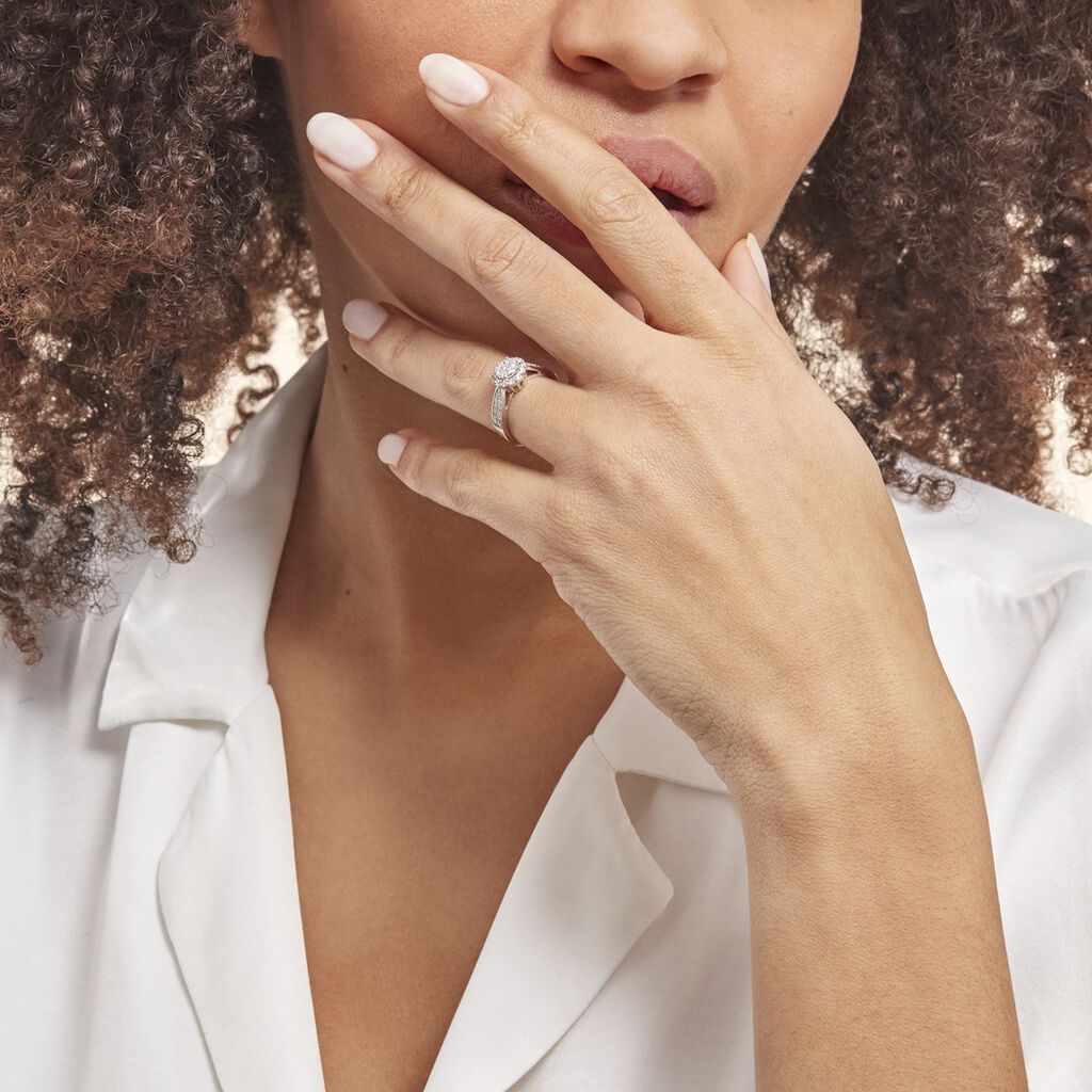 Bague Chou Or Blanc Diamant - Bagues fiançailles Femme | Marc Orian