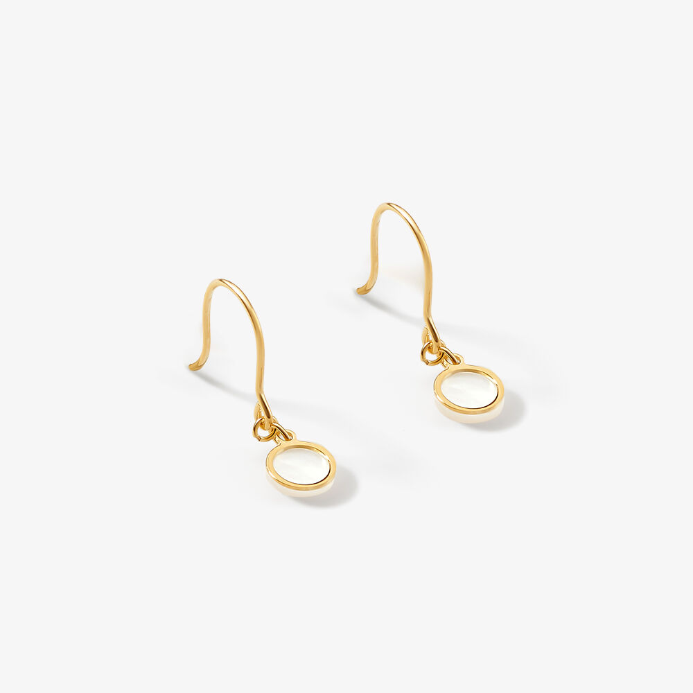 Boucles D'oreilles Pendantes Naïade Or Jaune Nacre - Pendantes Femme | Marc Orian