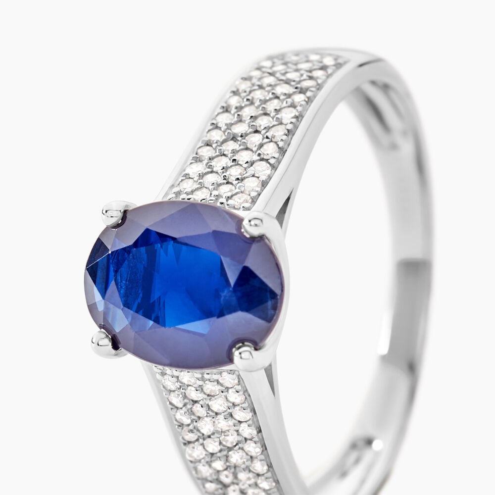 Bague Crista Or Blanc Saphir Et Diamant - Solitaires Femme | Marc Orian