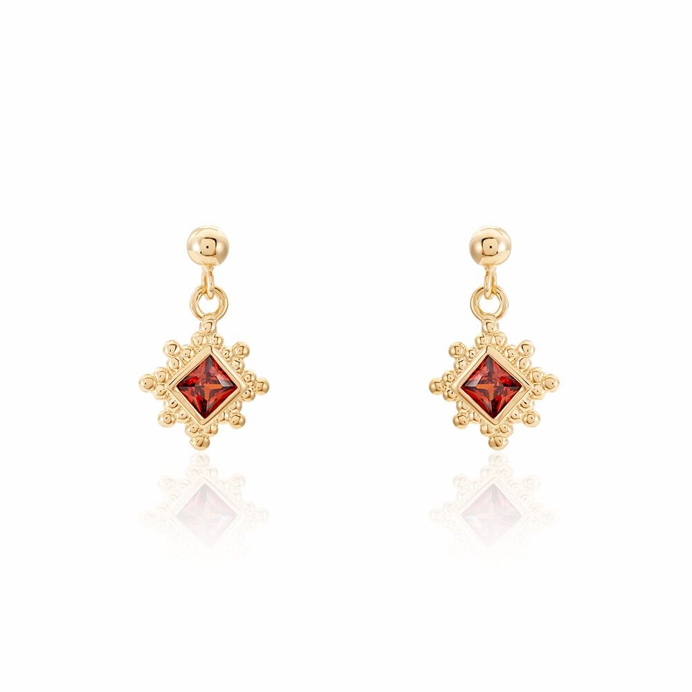 Boucles D'oreilles Pendantes Bobbie Plaqué Or Jaune Oxyde De Zirconium - Pendantes Femme | Marc Orian