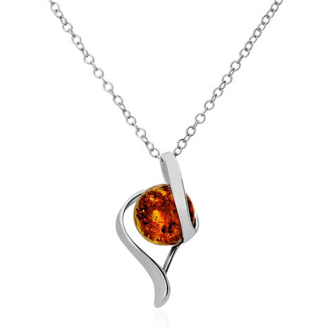 Collier Mukaddes Argent Blanc Ambre - Colliers Femme | Marc Orian