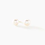 Boucles D'oreilles Puces Ursulina Or Jaune Perle De Culture - Boucles d'oreilles mariage Femme | Marc Orian