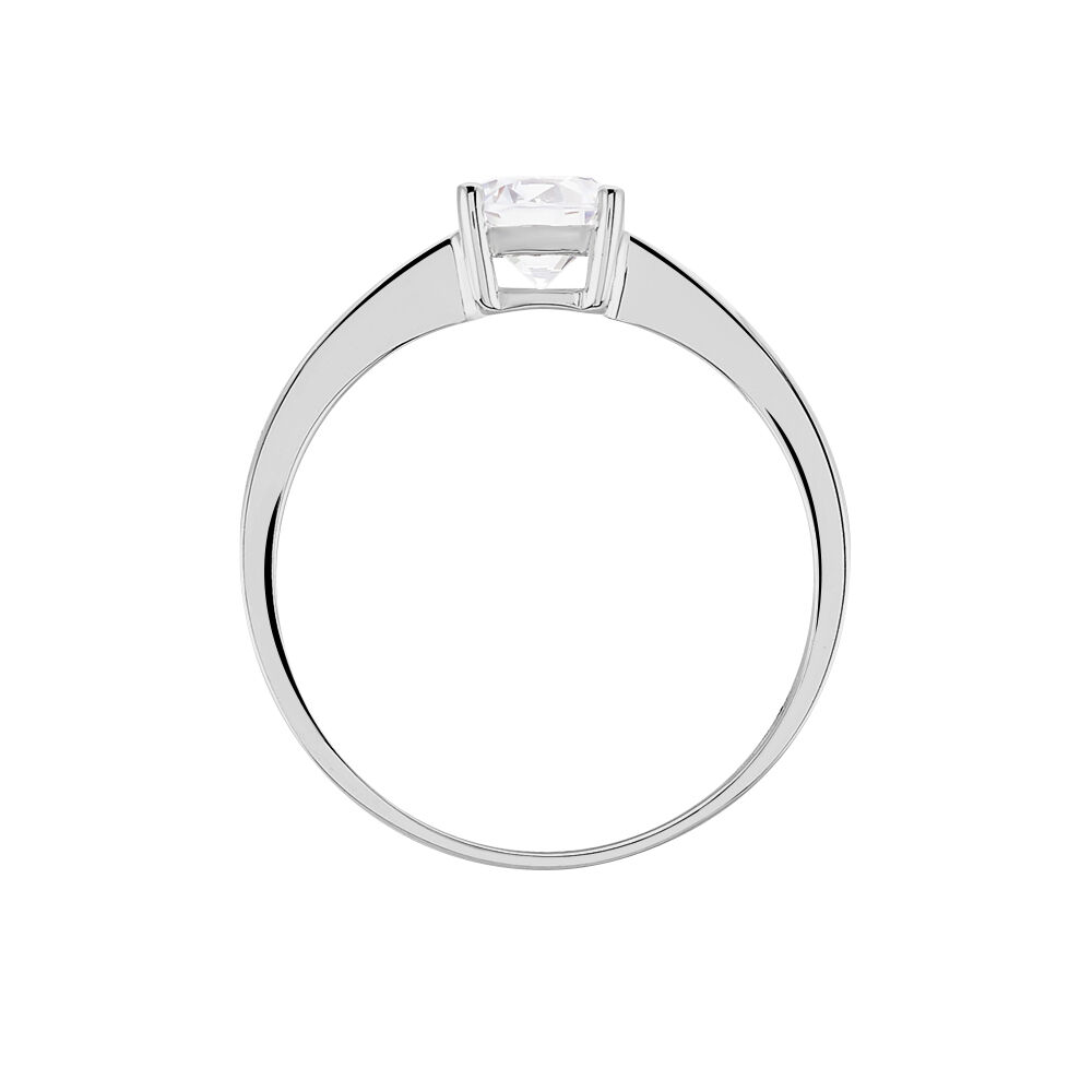 Bague Solitaire Abriel Or Blanc Oxyde De Zirconium - Solitaires Femme | Marc Orian