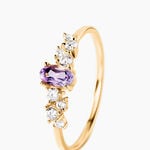 Bague Celeste Or Jaune Am&eacute;thyste Oxyde De Zirconium - Bagues pierres fines Femme | Marc Orian