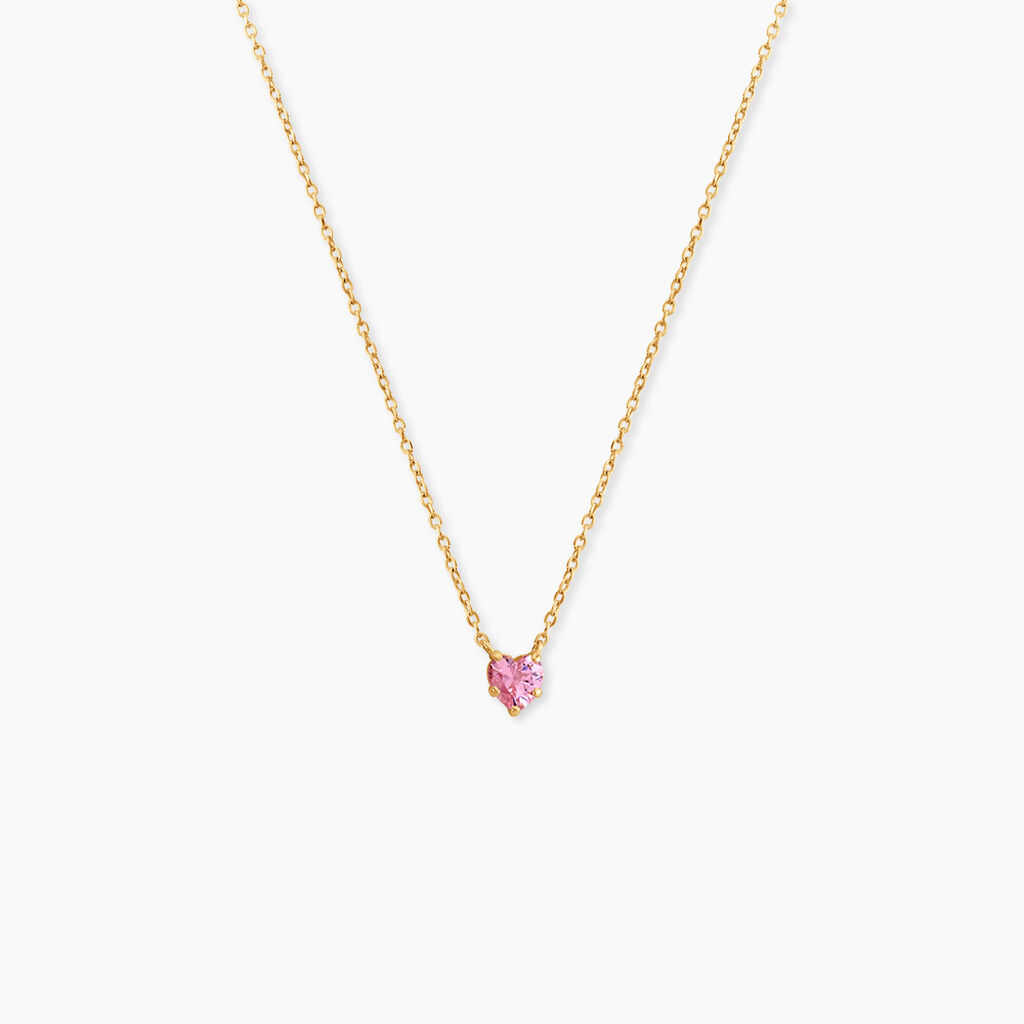 Collier Avaya Argent Dor&eacute; A L'Or 750/1000 Oxyde De Zirconium - Colliers avec pierres Enfant | Marc Orian
