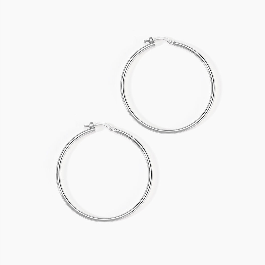 Créoles Or Blanc Rond - Créoles Femme | Marc Orian