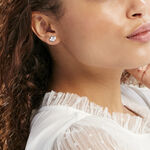 Boucles D'oreilles Puces Flamen Argent Blanc Oxyde De Zirconium - Puces Femme | Marc Orian
