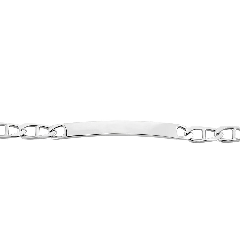 Bracelet Identit&eacute; Zak Argent Blanc - Gourmettes Homme | Marc Orian