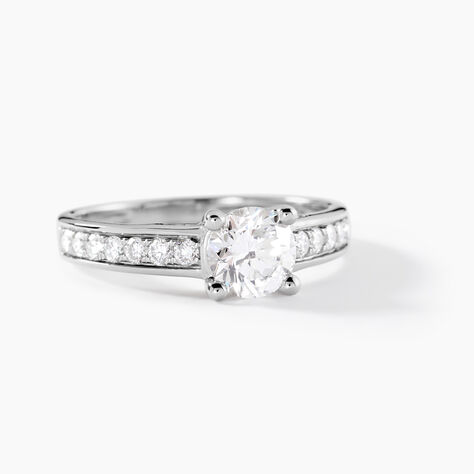 Bague Aramis Ld Platine Blanc Diamant Synth&eacute;tique - Solitaires Femme | Marc Orian