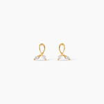 Boucles D'oreilles Puces Alvina Ruban Or Jaune Oxyde De Zirconium - Puces Femme | Marc Orian