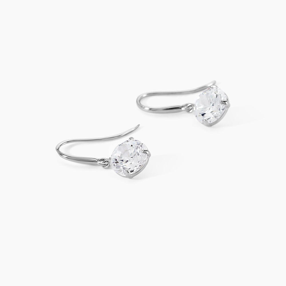 Boucles D'oreilles Pendantes Or Blanc Aedhan Oxydes - Pendantes Femme | Marc Orian