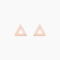 Boucles D'oreilles Puces Lorena Argent Rose Oxyde De Zirconium