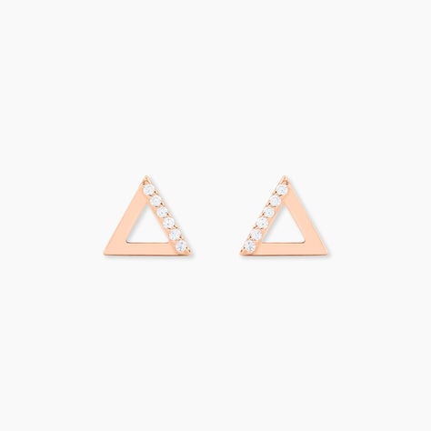 Boucles D'oreilles Puces Lorena Argent Rose Oxyde De Zirconium - Puces Femme | Marc Orian