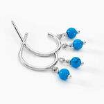 Cr&eacute;oles Riona Argent Blanc Turquoise - Cr&eacute;oles Femme | Marc Orian