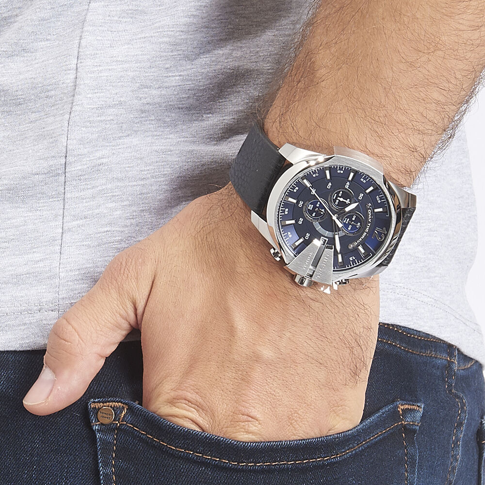Montre diesel mega chief bleu Clearance