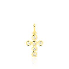 Pendentif Canice Croix Or Jaune Oxyde De Zirconium - Pendentifs Femme | Marc Orian