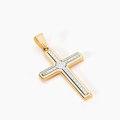 Pendentif Benny Croix Ciselee Or Bicolore - Pendentifs Famille | Marc Orian