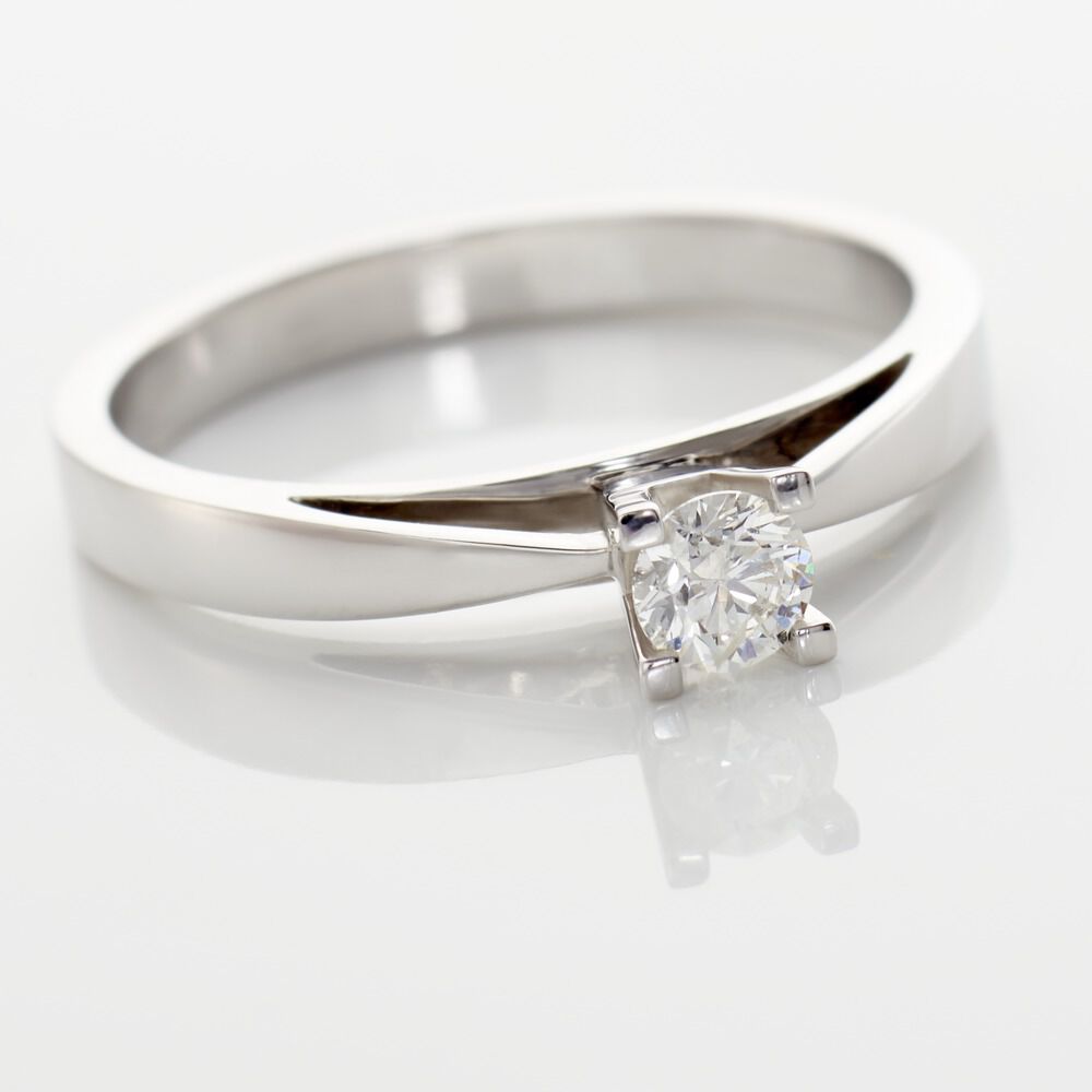 Bague Solitaire Loren Or Blanc Diamant - Solitaires Femme | Marc Orian